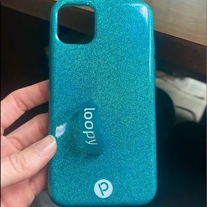Loopy iPhone 11 Turquoise sparkly case